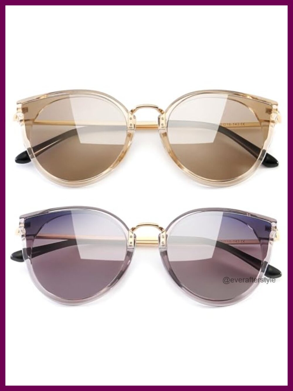 Oversized Vintage Polarized Cat Eye Sunglasses UV400 Full-Frame